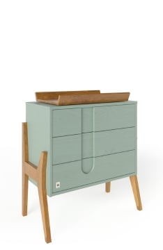 YappyIcon Kommode mit Wickelaufsatz, SAGE GREEN