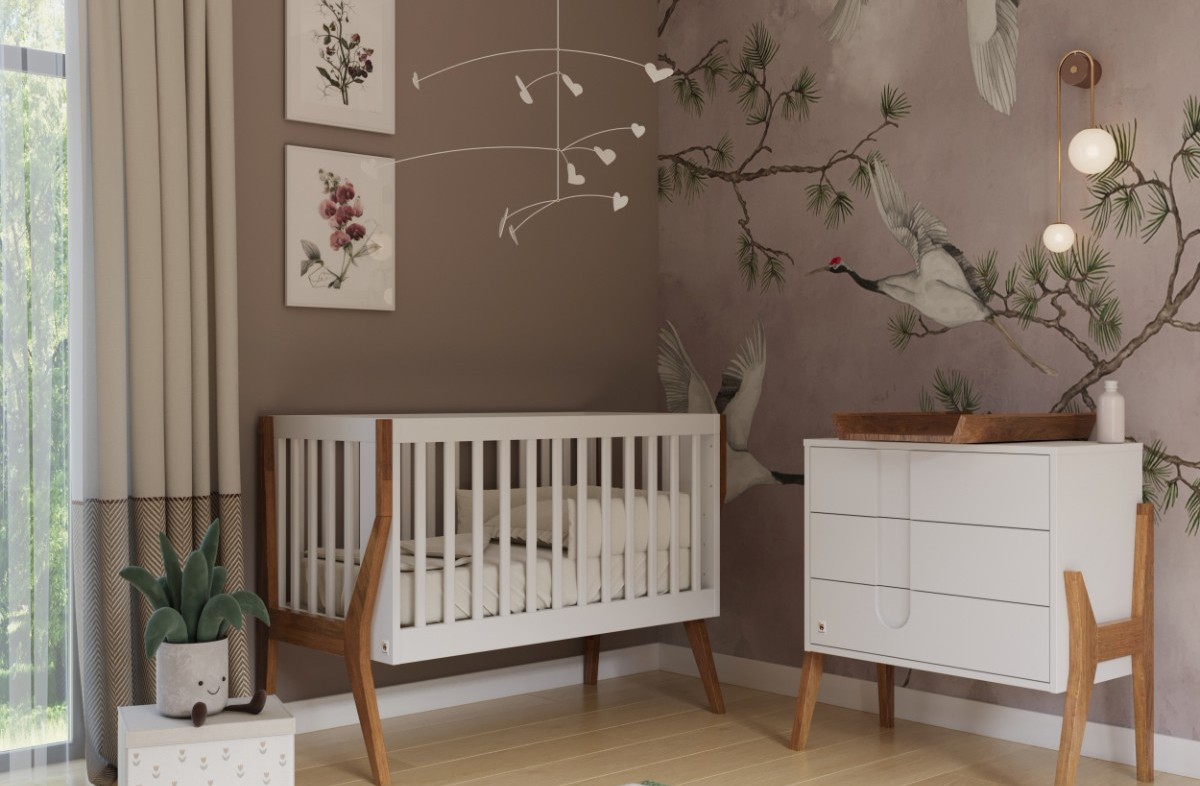  WHITE YappyIcon baby cot and dresser with changing top