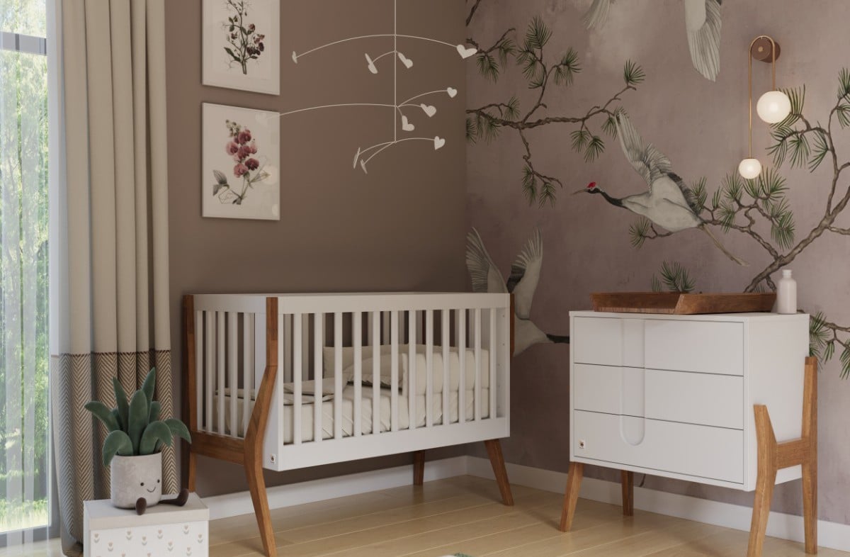  WHITE YappyIcon baby cot and dresser with changing top