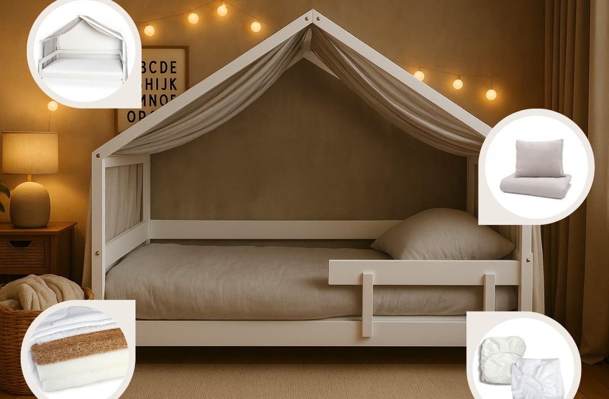  YappyHytte laste voodi komplekt SILVER 6in1