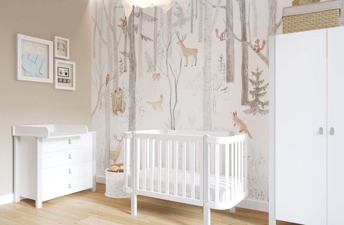  SKY GREY YappyÉtude baby cot and dresser