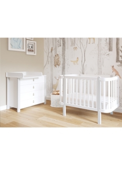 SKY GREY YappyÉtude Babybett und Wickelkommode