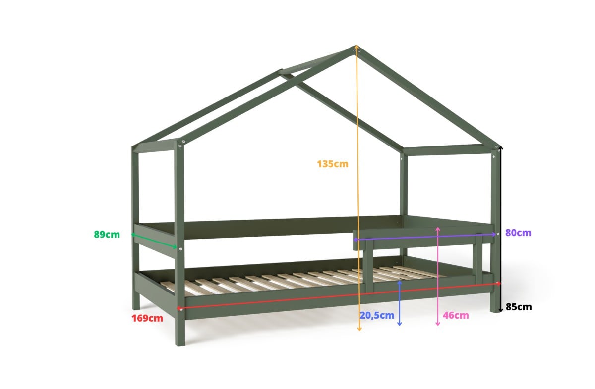  YappyHytte house bed, GREEN Limited