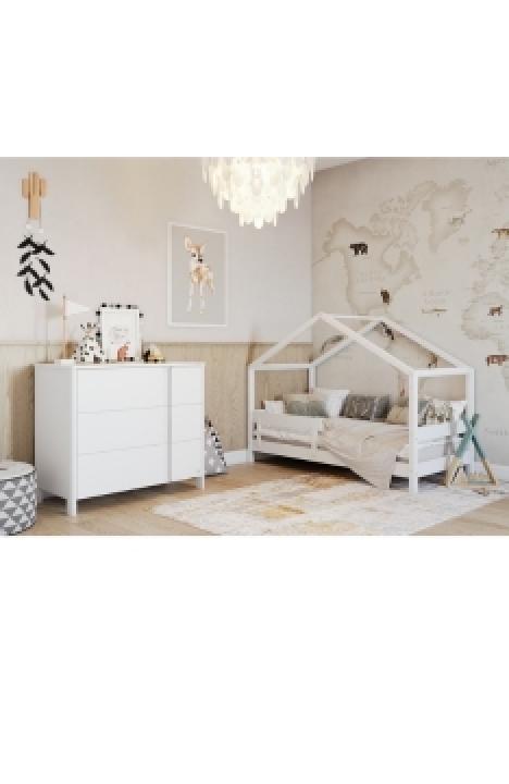 WHITE YappyHytte Namo Formos Lova ir YappyClassic komoda