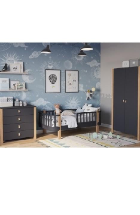 ANTHRACITE YappyÉtude toddler bed, dresser and wardrobe