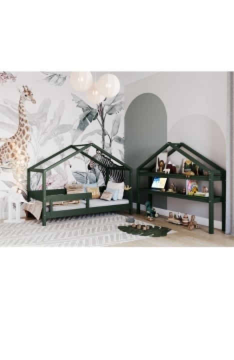 GREEN YappyHytte house bed and YappyHytte shelf 