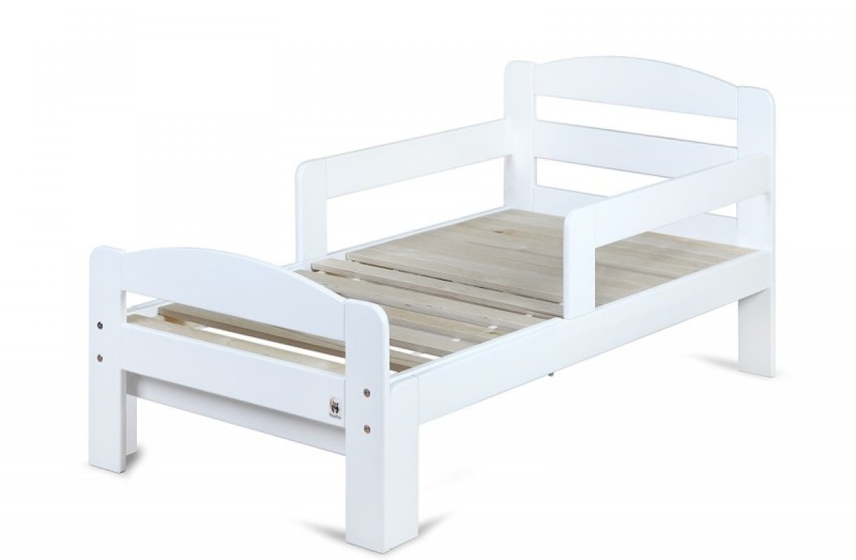  WHITE YappyGrow toddler bed extendable and YappyClassic dresser