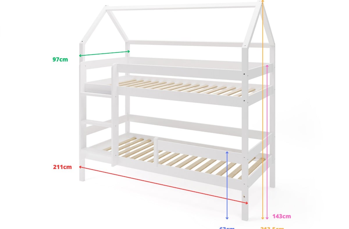  YappyEden house bunk bed, WHITE