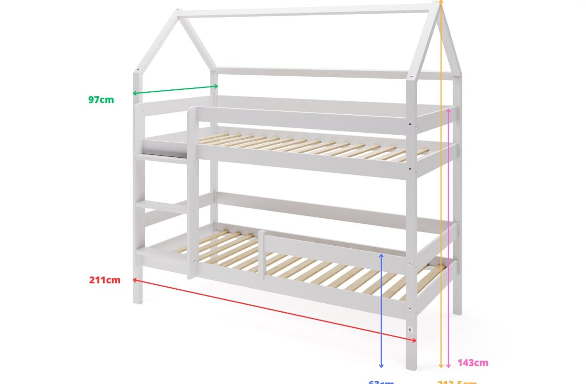  YappyEden house bunk bed, LIGHT GREY