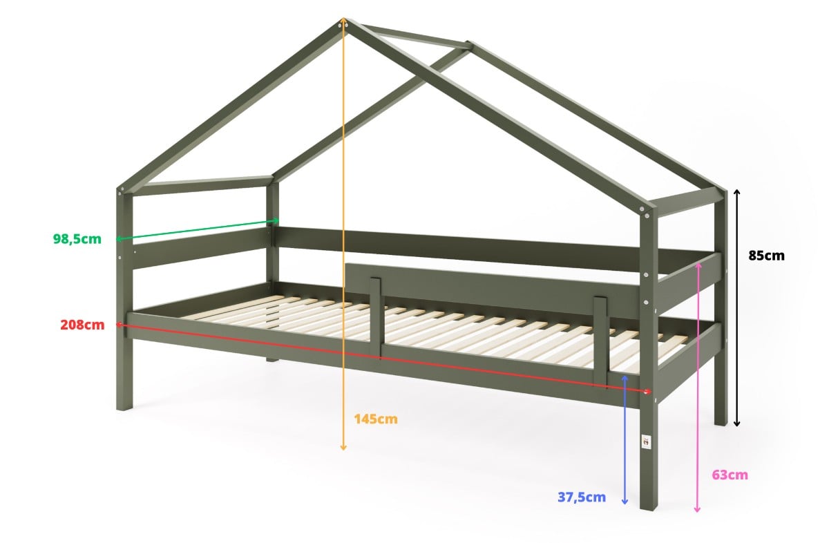  YappyHytte 200cm house bed, GREEN