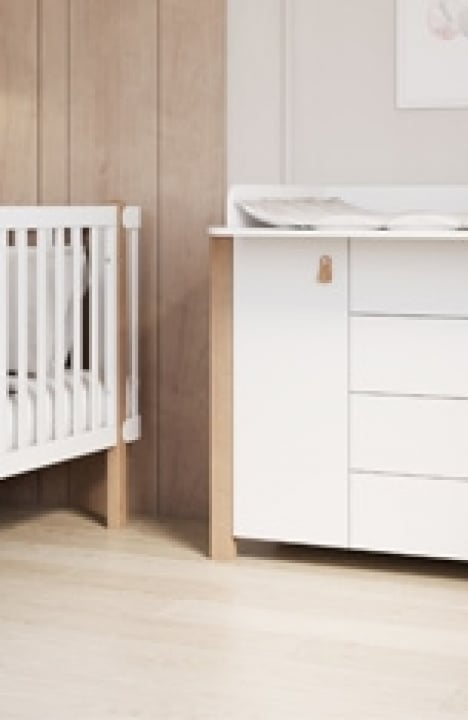 WHITE Łóżeczko YappyÉtude + YappyÉtude II komoda