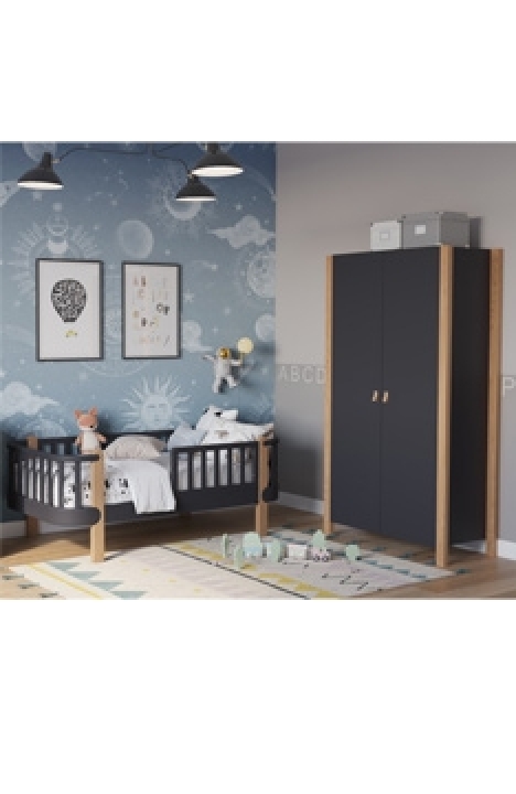 ANTHRACITE YappyÉtude toddler bed and YappyÉtude wardrobe