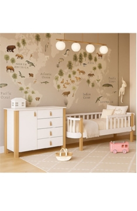 WHITE YappyÉtude toddler bed and YappyÉtude II dresser