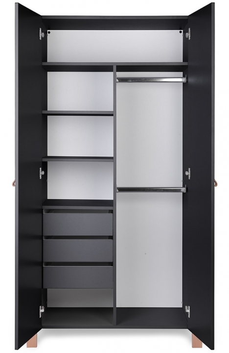 ANTHRACITE YappyÉtude baby cot dresser and wardrobe