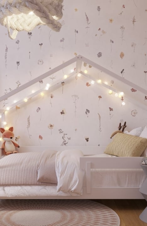 WHITE YappyHytte Namo Formos Lova ir YappyClassic komoda
