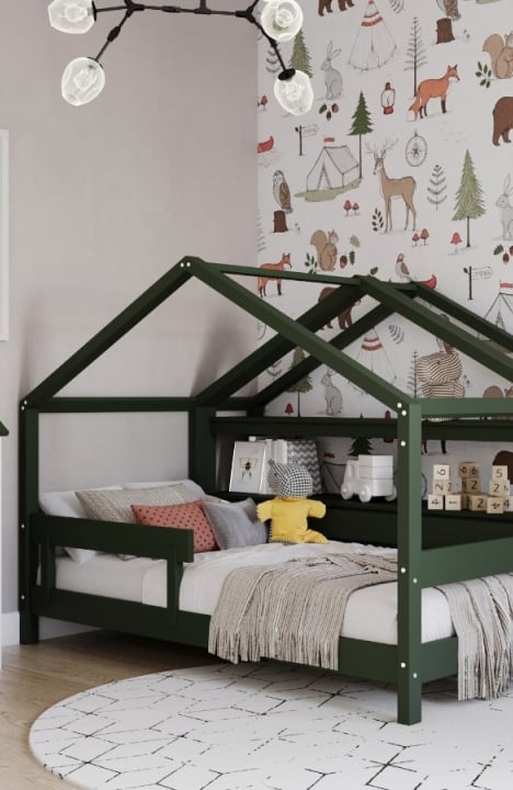 GREEN YappyHytte Hausbett, YappyHytte Regal und YappyHus Regal