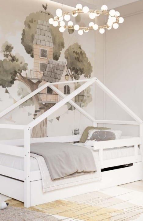 YappyHytte 200cm Namo Formos Lova, WHITE 