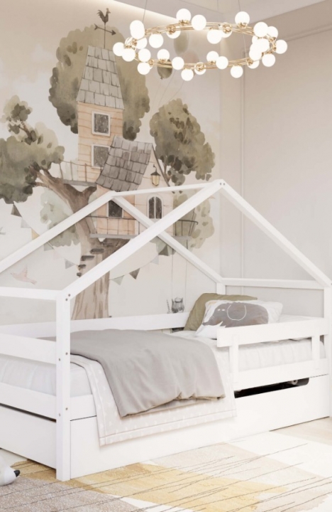 YappyHytte 200cm maja-voodi, WHITE