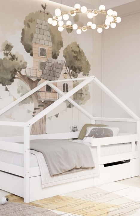 YappyHytte 200cm maja-voodi, WHITE