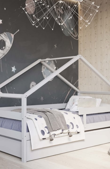 YappyHytte 200cm house bed, LIGHT GREY