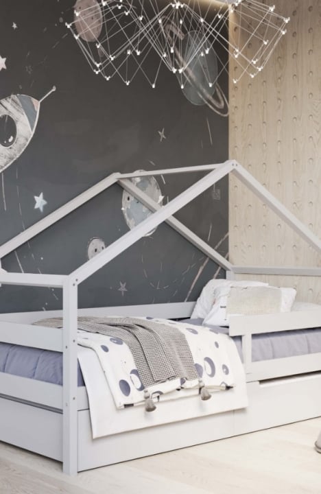 YappyHytte 200cm house bed, LIGHT GREY