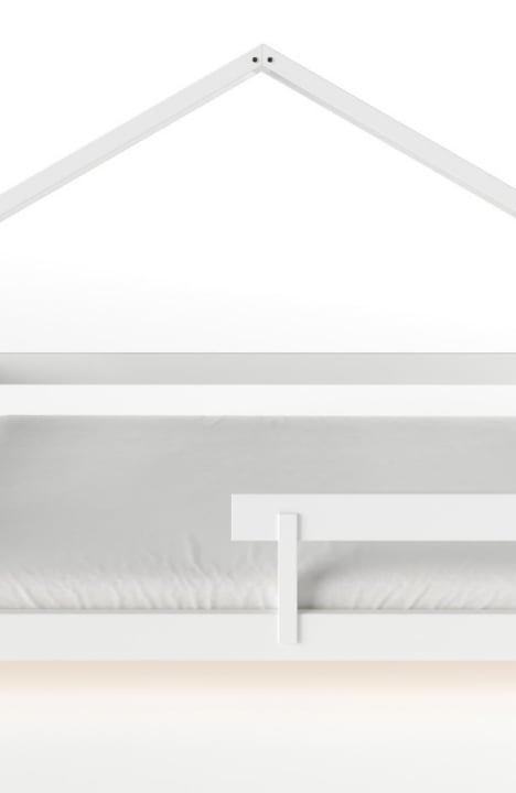 YappyHytte US FULL SIZE (137 × 191 cm / 54″ × 75″) paauglių Namo Formos Lova + YappyMiniPocket čiužinys, WHITE