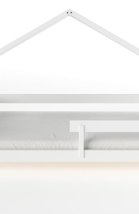 YappyHytte US TWIN SIZE (97 × 191 cm / 38″ × 75″) paauglių Namo Formos Lova + YappyMiniPocket čiužinys, WHITE