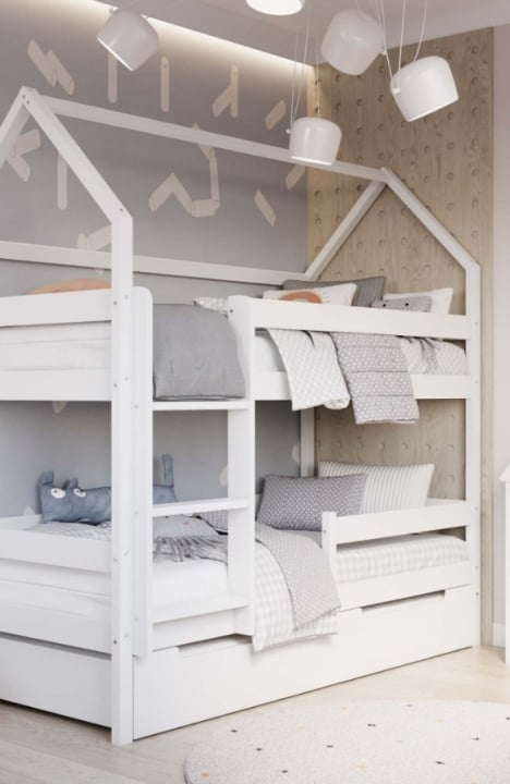 YappyEden house bunk bed, WHITE