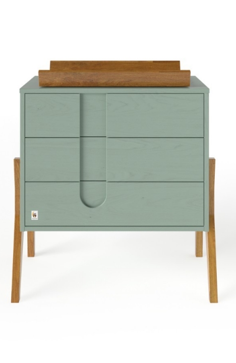 YappyIcon Kommode mit Wickelaufsatz, SAGE GREEN