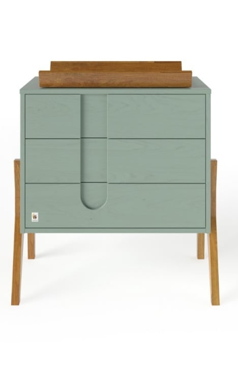 YappyIcon dresser with changing top, SAGE GREEN